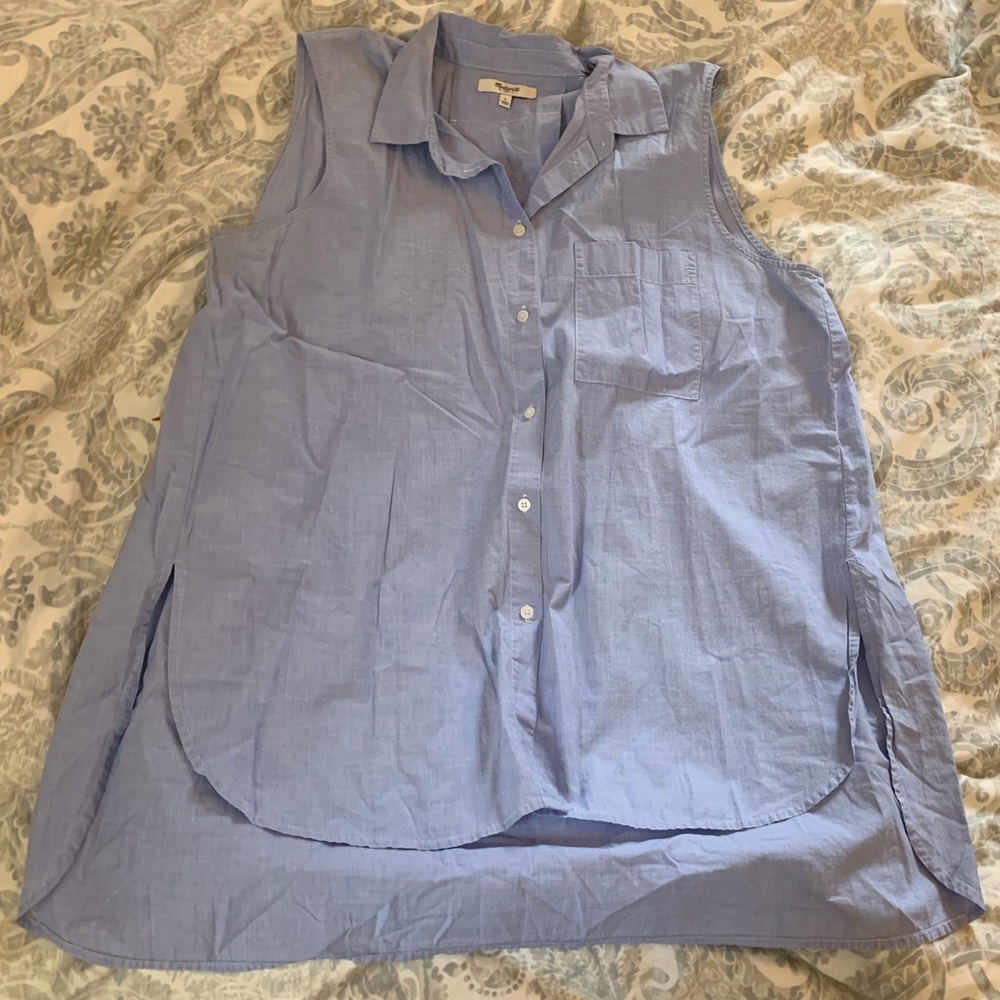 Madewell chambray sleeveless button up sz L